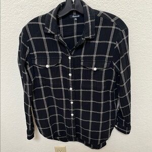 Madewell Plaid Black Shirt